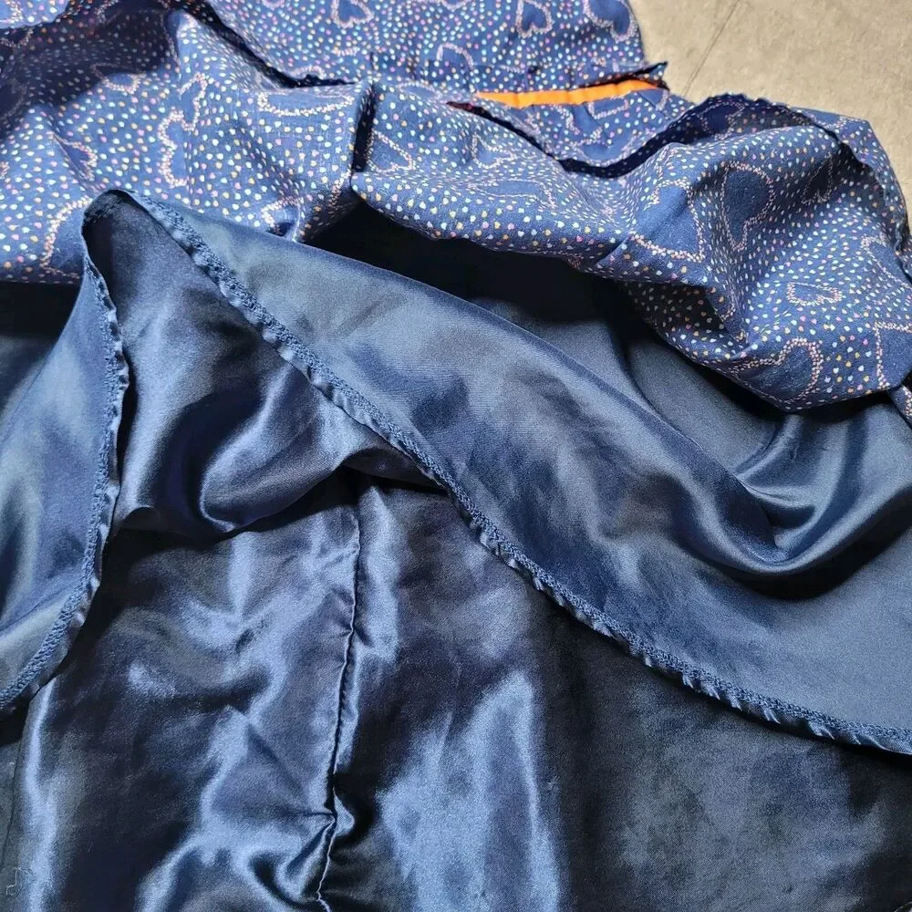 NAME IT Size 10 Lined Blue Multicolor Hearts Cotton Dress 140cm NWOT Sleeveless